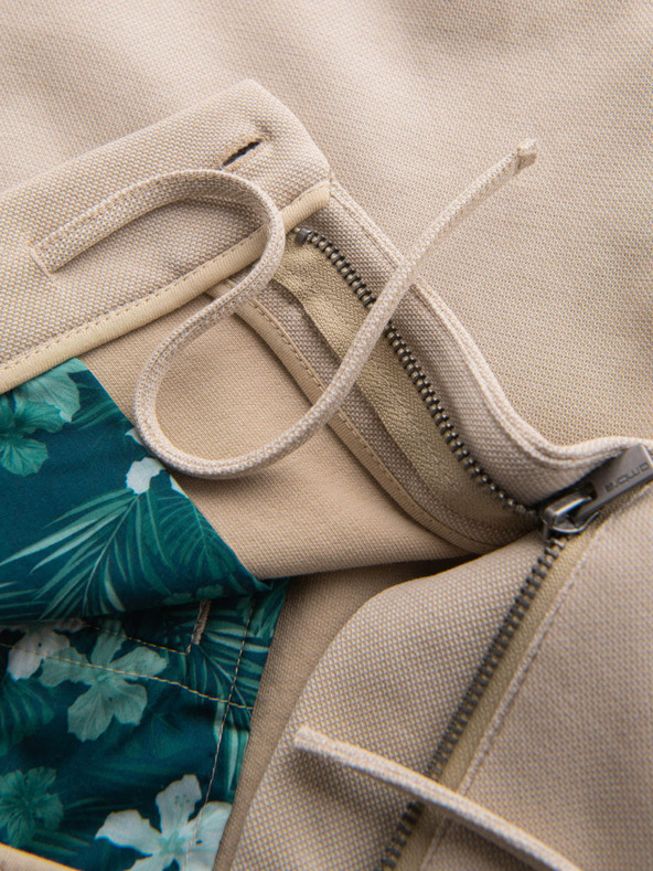 Ombre Clothing Pánské bavlněné teplákové šortky BASIC béžové Ombre Clothing