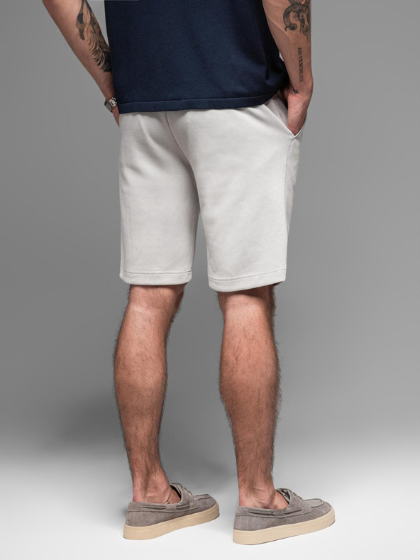 Ombre Clothing Pánské bavlněné teplákové šortky BASIC šedé Ombre Clothing