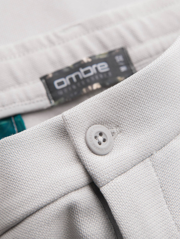 Ombre Clothing Pánské bavlněné teplákové šortky BASIC šedé Ombre Clothing