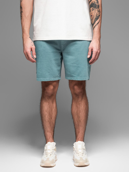 Ombre Clothing Pánské bavlněné teplákové šortky BASIC modré Ombre Clothing
