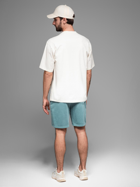 Ombre Clothing Pánské bavlněné teplákové šortky BASIC modré Ombre Clothing