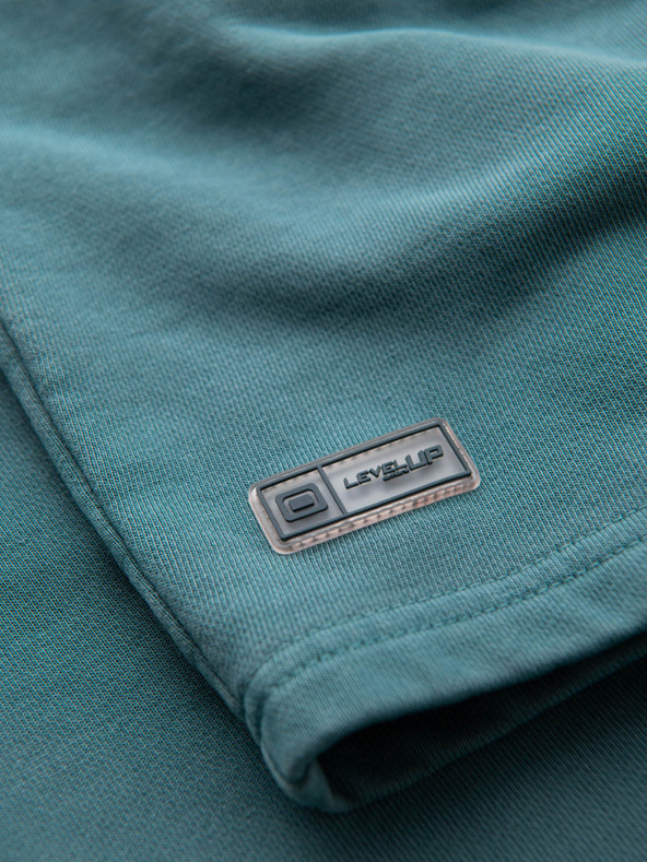 Ombre Clothing Pánské bavlněné teplákové šortky BASIC modré Ombre Clothing