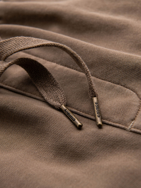 Ombre Clothing Pánské bavlněné teplákové šortky BASIC hnědé Ombre Clothing