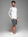 Ombre Clothing Pánské bavlněné teplákové šortky BASIC šedé Ombre Clothing