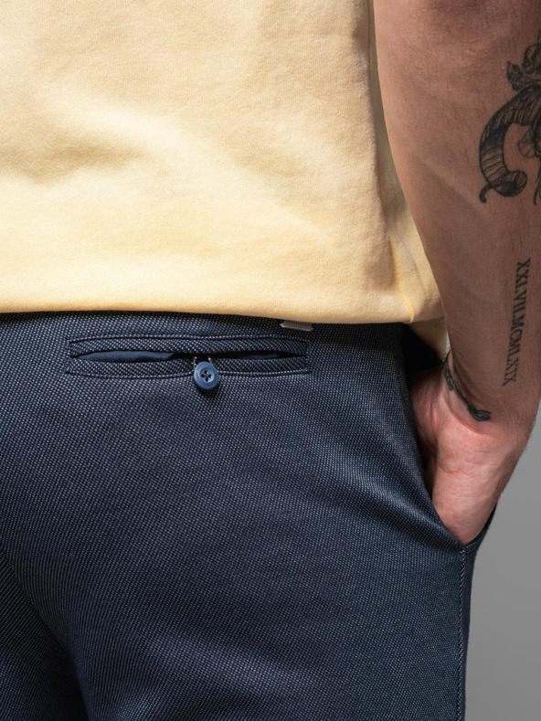 Ombre Clothing Pánské bavlněné teplákové šortky BASIC modré Ombre Clothing