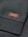 Ombre Clothing Pánská mikina s kapucí na knoflíky - grafitová melanž V4 OM-SSZP-0186 Ombre Clothing