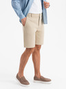 Ombre Clothing Pánské krátké šortky SLIM FIT ze strukturovaného melanžového úpletu béžové Ombre Clothing