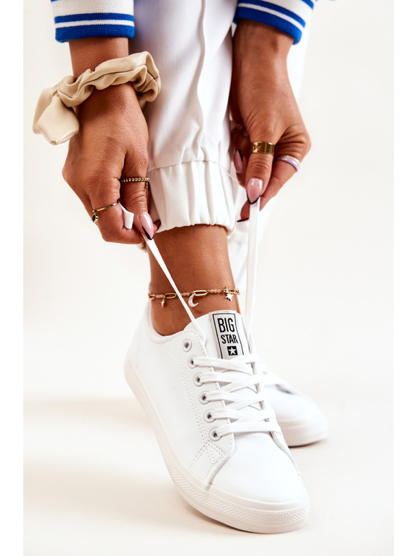 BIG STAR SHOES Dámské kožené tenisky Big Star - bílé