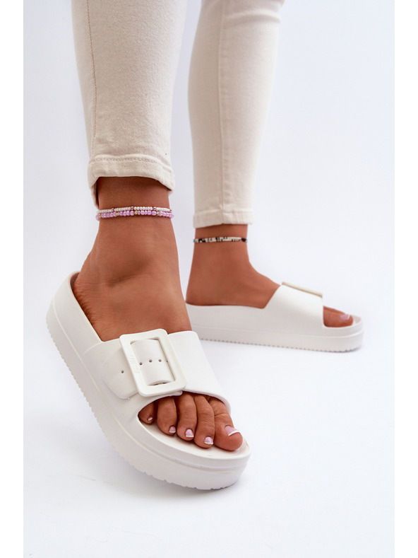 BIG STAR SHOES Dámské pěnové pantofle na platformě s přezkou Big Star