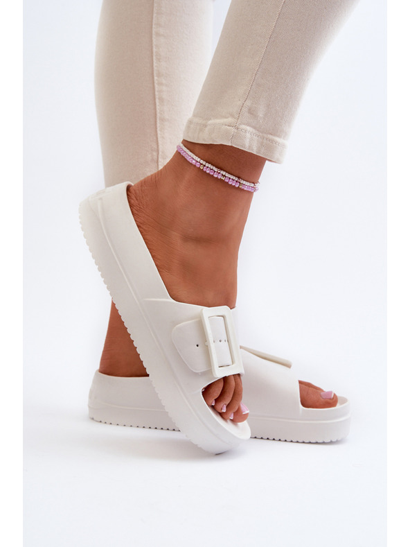 BIG STAR SHOES Dámské pěnové pantofle na platformě s přezkou Big Star