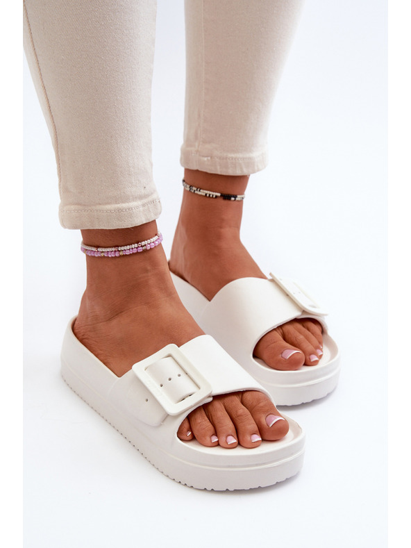 BIG STAR SHOES Dámské pěnové pantofle na platformě s přezkou Big Star