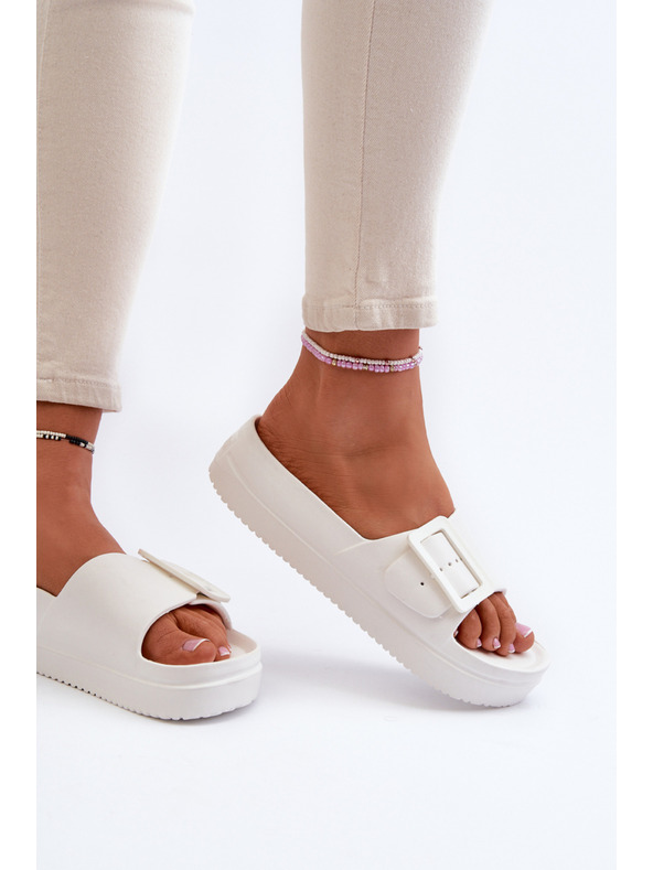 BIG STAR SHOES Dámské pěnové pantofle na platformě s přezkou Big Star