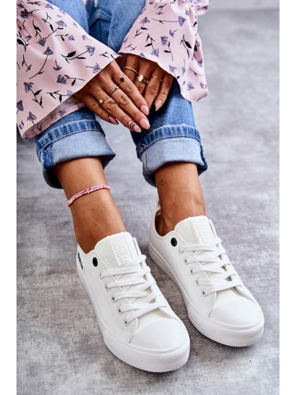 BIG STAR SHOES Dámské nízké kožené tenisky Big Star Bílé