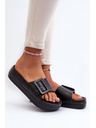 BIG STAR SHOES Dámské pěnové pantofle na platformě s přezkou Big Star černá