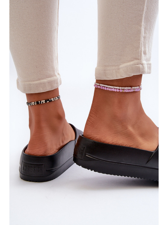 BIG STAR SHOES Dámské pěnové pantofle na platformě s přezkou Big Star černá