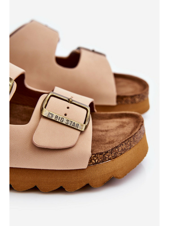 BIG STAR SHOES Klasické dámské pantofle Big Star LL274478 Béžové