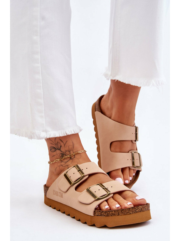 BIG STAR SHOES Klasické dámské pantofle Big Star LL274478 Béžové