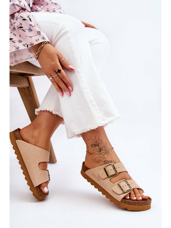 BIG STAR SHOES Klasické dámské pantofle Big Star LL274478 Béžové