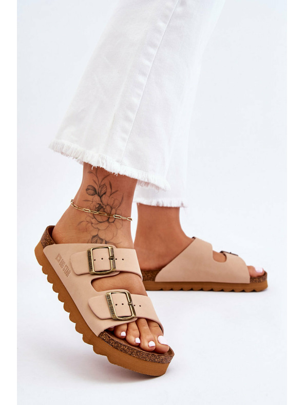 BIG STAR SHOES Klasické dámské pantofle Big Star LL274478 Béžové