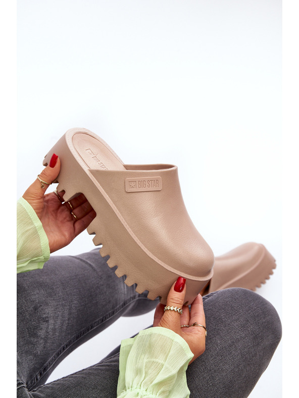 BIG STAR SHOES Dámské pantofle na masivní podrážce Big Star Béžová