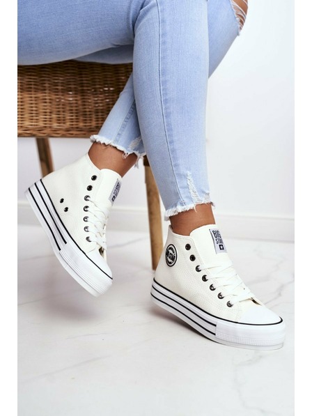 BIG STAR SHOES Dámské vysoké tenisky Big Star - bílé