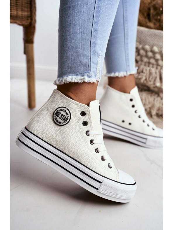 BIG STAR SHOES Dámské vysoké tenisky Big Star - bílé