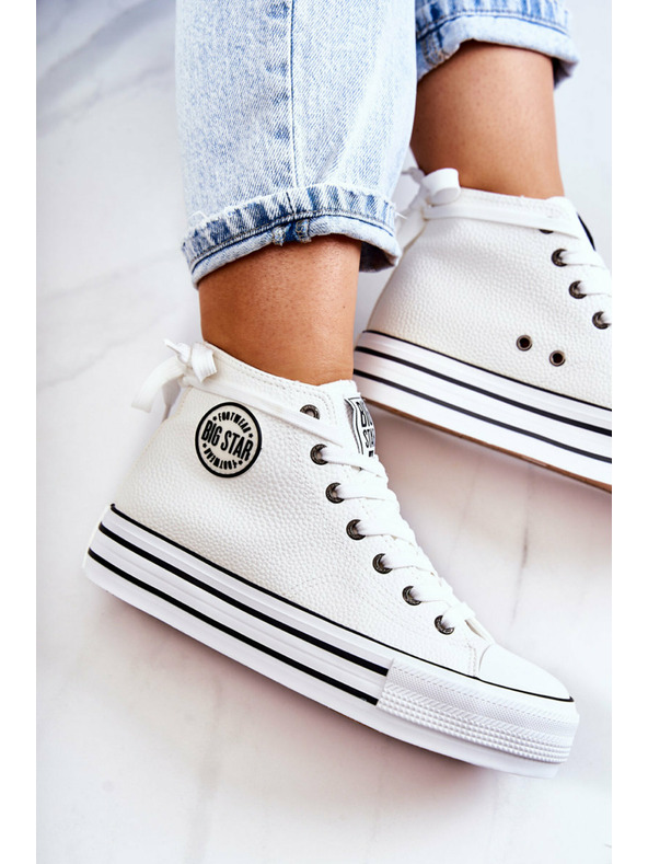BIG STAR SHOES Dámské vysoké tenisky Big Star - bílé
