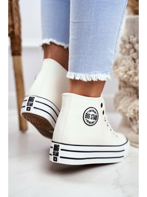 BIG STAR SHOES Dámské vysoké tenisky Big Star - bílé