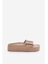 BIG STAR SHOES Dámské pěnové pantofle na platformě s přezkou Big Star béžová