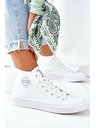 BIG STAR SHOES Women's Leather High Sneakers Big Star bílá