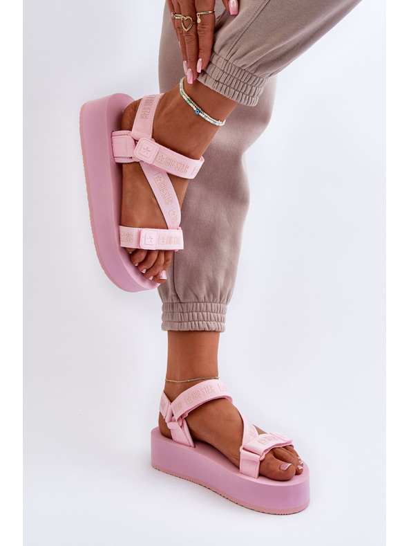 BIG STAR SHOES Dámské sandály na platformě Big Star růžové