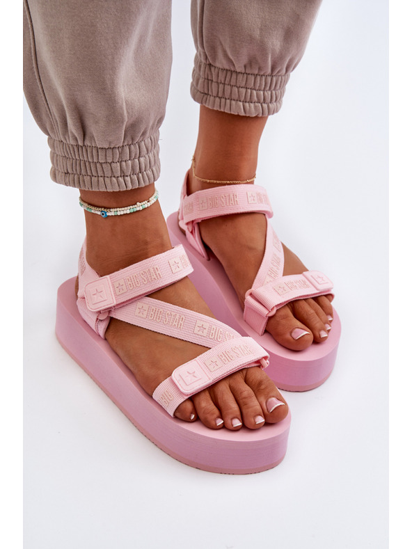 BIG STAR SHOES Dámské sandály na platformě Big Star růžové