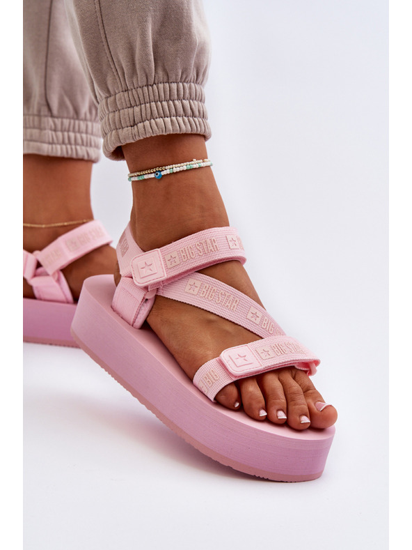 BIG STAR SHOES Dámské sandály na platformě Big Star růžové