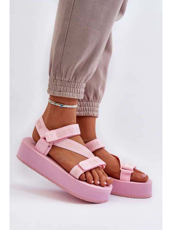BIG STAR SHOES Dámské sandály na platformě Big Star růžové