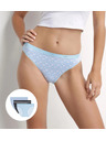 DIM DIM LES POCKETS COTTON SLIP 3x - Dámské bavlněné kalhotky 3 ks - černá - světle modrá - bílá