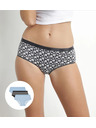 DIM DIM LES POCKETS COTTON BOXER 3x - Dámské bavlněné kalhotky 3 ks - černá - světle modrá - bílá