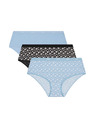 DIM DIM LES POCKETS COTTON BOXER 3x - Dámské bavlněné kalhotky 3 ks - černá - světle modrá - bílá