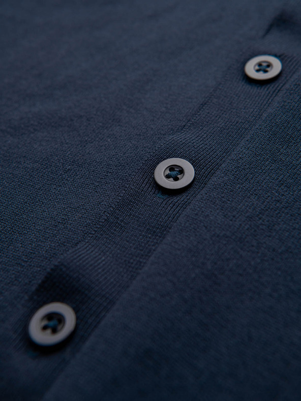 Ombre Clothing Pánský pletený svetr se strukturovanými puntíky - tmavě modrý Ombre Clothing