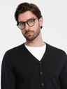 Ombre Clothing Pánský pletený svetr se strukturovanými puntíky - tmavě modrý Ombre Clothing
