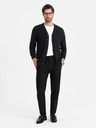 Ombre Clothing Pánský pletený svetr se strukturovanými puntíky - tmavě modrý Ombre Clothing