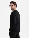 Ombre Clothing Pánský pletený svetr se strukturovanými puntíky - tmavě modrý Ombre Clothing