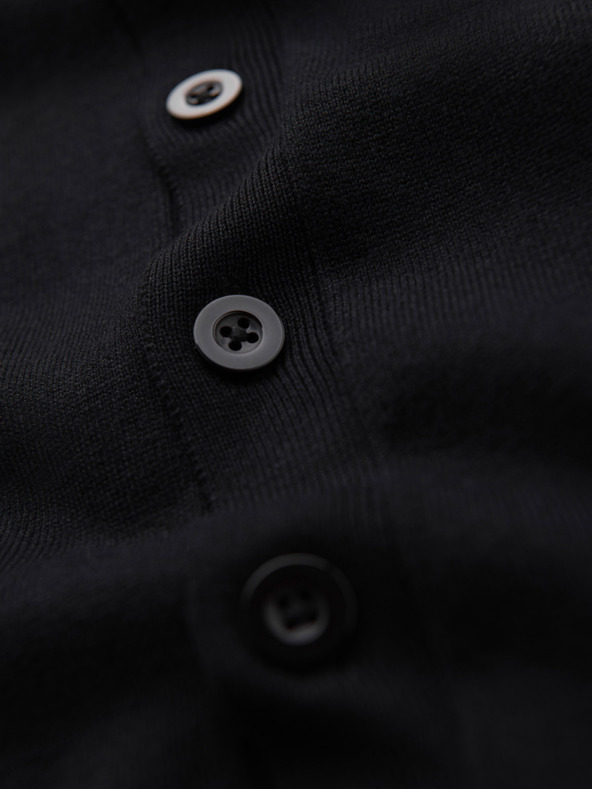 Ombre Clothing Pánský pletený svetr se strukturovanými puntíky - tmavě modrý Ombre Clothing