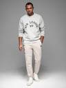 Ombre Clothing Pánské tepláky s žebrovanými manžetami a ozdobným zipem - pískové Ombre Clothing