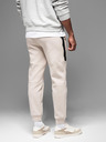 Ombre Clothing Pánské tepláky s žebrovanými manžetami a ozdobným zipem - pískové Ombre Clothing