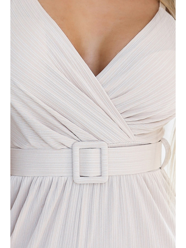 numoco Elegantní zavinovací overal se širokými nohavicemi a páskem Numoco