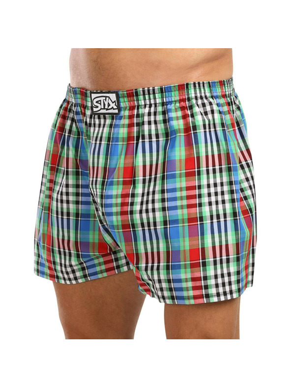 Styx Sada tří - pánské trenky Styx klasická guma nadrozměr vícebarevné