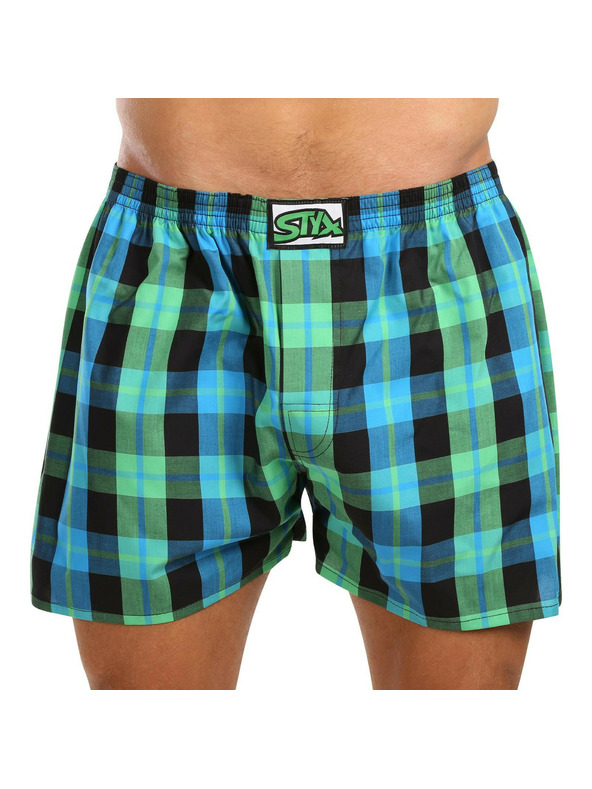 Styx Sada tří - pánské trenky Styx klasická guma nadrozměr vícebarevné