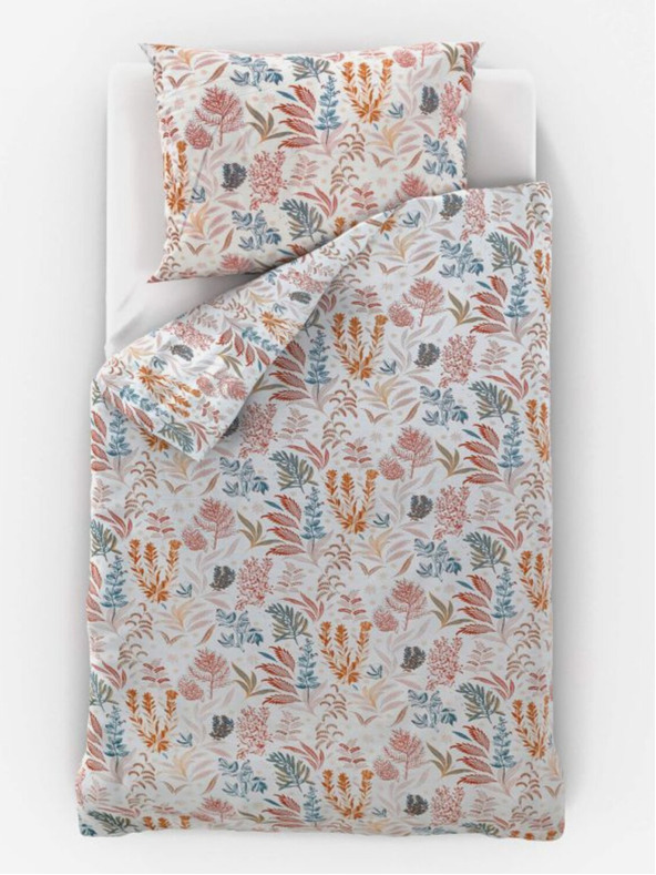 Kvalitex Saténové prodloužené povlečení Luxury Collection 140x220, 70x90cm Coral garden Kvalitex