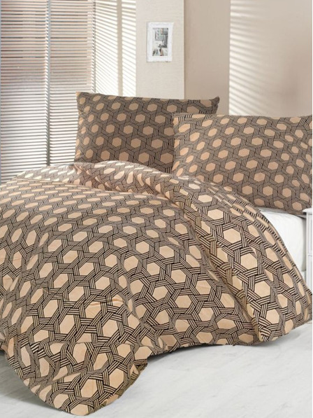 Kvalitex Saténové francouzské prodloužené povlečení Luxury Collection 1+2, 240x220, 70x90cm Carero béžové Kvalitex