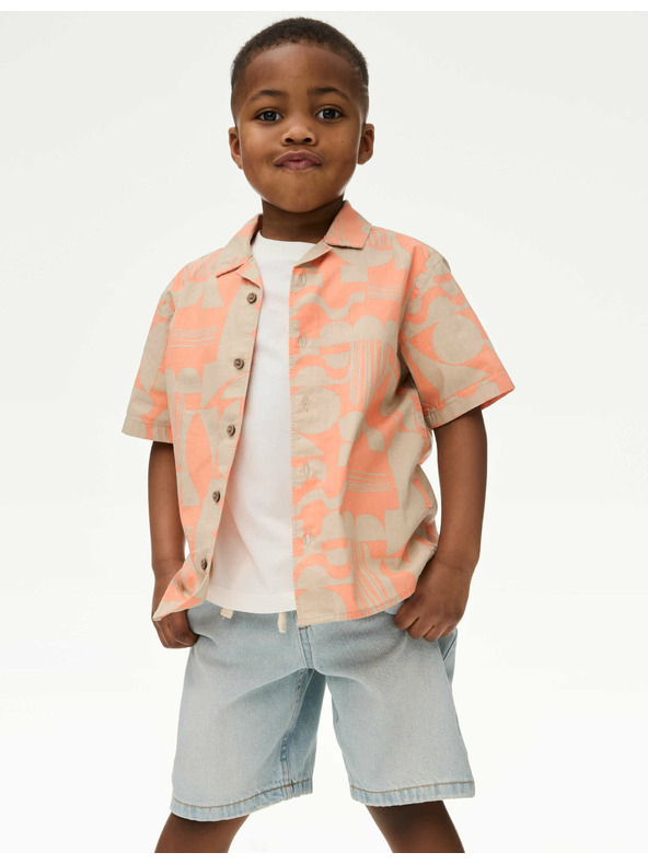 Marks & Spencer Dvoudílná sada košile a trička s potiskem, z čisté bavlny Marks & Spencer